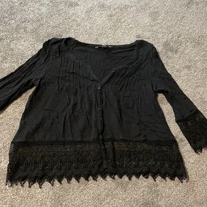 Black blouse with lace detailing